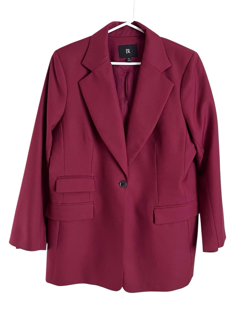 Banana Republic Women’s Sculpted Italian Wool Blazer Malbec Red Burgundy Size 16